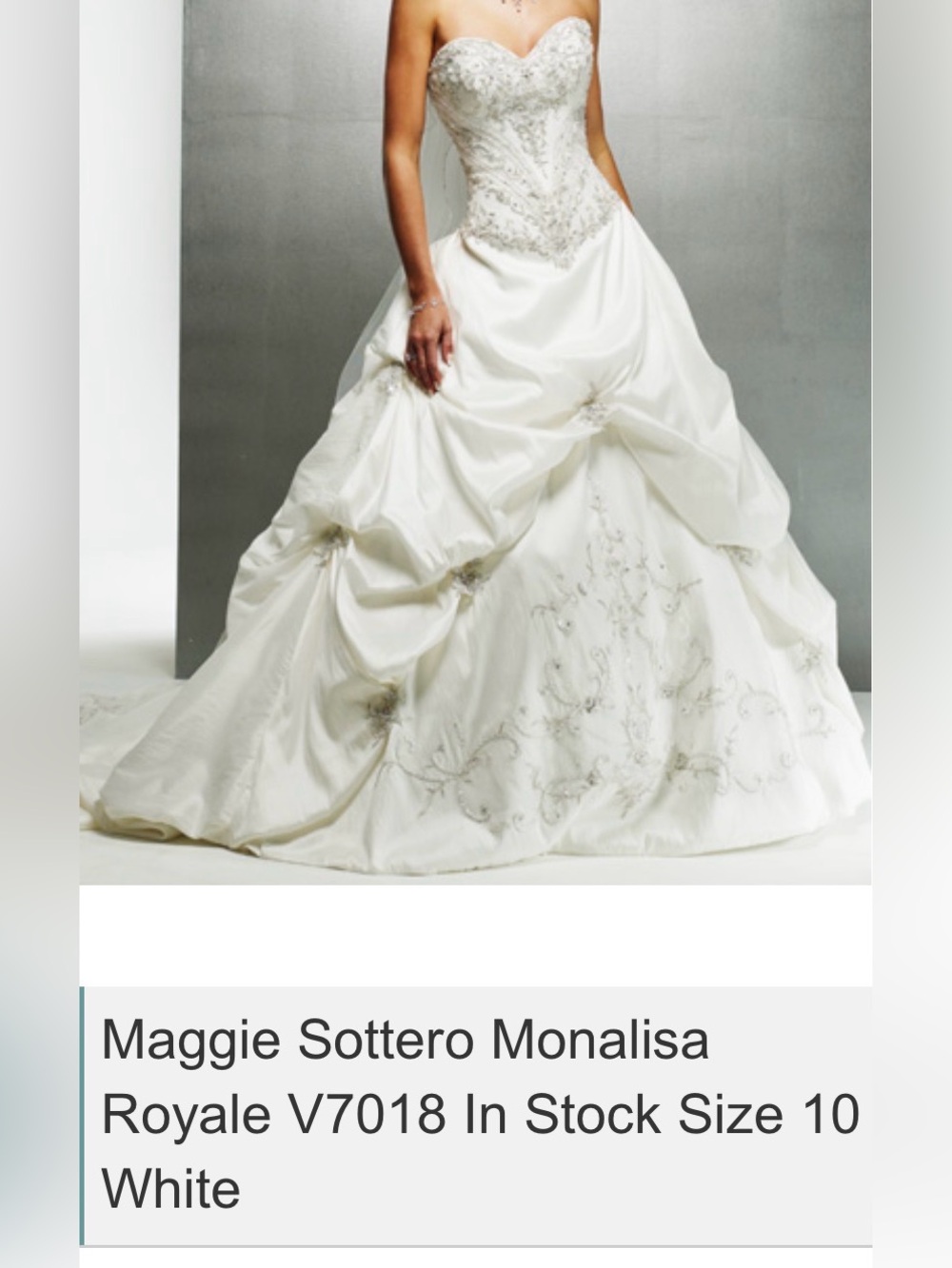 Maggie Sottero Monalisa Royale White Strapless Wedding Dress